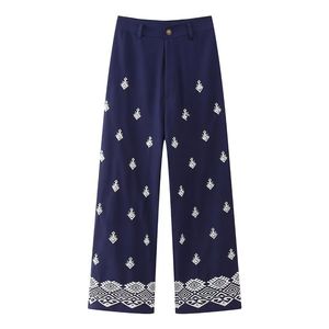 Straight 100% Cotton Canvas Breathable Eco-Friendly Elastic Waist Casual Autumn Women's <b>Trousers</b> - Product Image 3