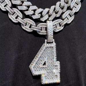 Pendentif de nom en argent massif 925 avec diamants Moissanite VVS, style Cuban Link, largeur 13mm-22mm, pour homme, en gros, stock RU, Reloj - Product Image 1