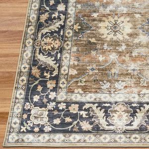 Tappeto Lavabile in Poliestere a Pelo Corto GarveeHome 6x9, Stile <span class=keywords><strong>Orientale</strong></span> Rustico, Resistente alle Macchie, Antiscivolo per Soggiorno - Product Image 5