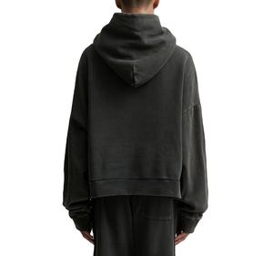 Sudadera con capucha lavada con ácido personalizada para hombre Sudadera con capucha recortada de gran tamaño de alta calidad Jersey liso Sudadera con capucha negra lavada recortada para hombre 2026 - Product Image 6