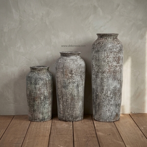 Vase de sol en céramique rustique Vinculo L, grand format, fait main, extra haut, gris vieilli, décoratif, design personnalisable, vente en gros - Product Image 3
