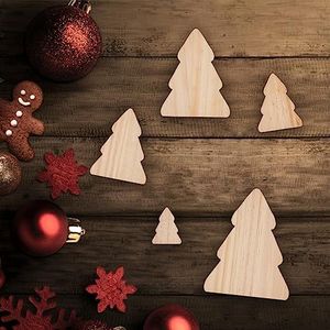 Décoration de Noël en bois faite à la main, arbre de Noël en bois naturel pour la décoration de la maison, ornement de table pour les fêtes de Noël - Product Image 2