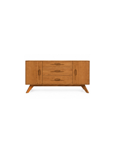 Aparador de Madera Maciza Estético con Almacenamiento Moderno que Ahorra Espacio, 2 Cajones y Armarios Espaciosos para Sala de Estar, Esenciales para Apartamentos - Product Image 1
