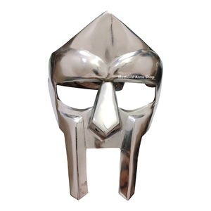 Máscara Facial de Gladiador de Acero Suave Estilo Caballero Medieval MF Doom Mad-villain Forjada a Mano para Disfraces de Cosplay y Reenactment para Adultos - Product Image 1