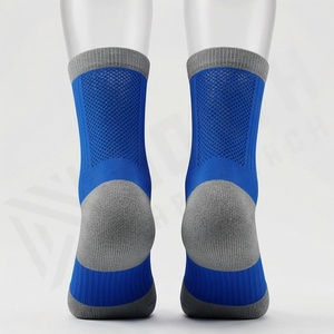 Blue Athletic Crew <b>Socks</b> Breathable Moisture Wicking <b>Running</b> Sport <b>Socks</b> for Adults Summer Standard Thickness Knitted Design - Product Image 2