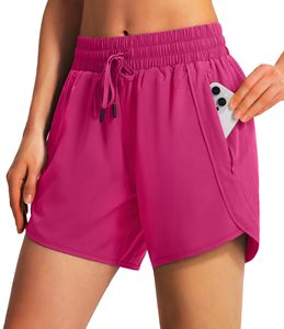 Shorts Deportivos para Mujer, Cintura Alta, Disponibles en Todos los Colores, Costuras de Colores, Corte Holgado, Cierre con Cordón, Shorts para Correr - Product Image 1