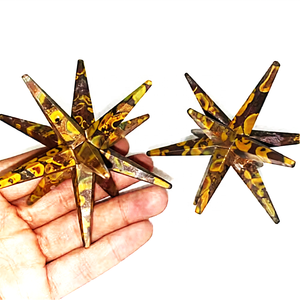 Venta al por mayor de estrellas Merkaba de 12 puntas hechas a mano y ecológicas, con técnicas únicas, de piedra semipreciosa metafísica de jaspe Picasso. - Product Image 2
