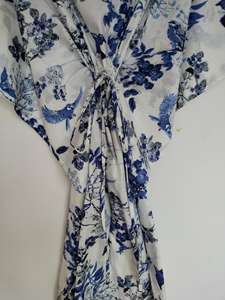 Robe Kaftan Élégante pour Femme, Luxe, Florale, Vintage, Longueur Genou, en Coton, avec Embellissements en Dentelle, Coupe Ample et Intemporelle, Style A-Line - Product Image 6