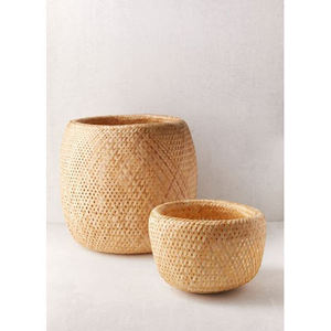 Cesta de Bambú Tejida a Mano, Caja Redonda de Almacenamiento, Accesorios para el Hogar, Organizadores, Juego de Baño Grande, Cesto de Ropa Tejido - Product Image 6