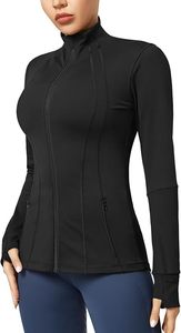 Top Deportivo de Manga Larga con Cuello Alto y Cremallera para Mujer, Color Negro, Transpirable, de Spandex y Poliéster, Corte Regular - Product Image 3