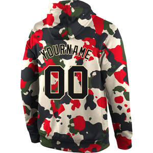 Sudadera con Capucha de Forro Polar con Estampado de Camuflaje Personalizado, Unisex, de Poliéster Transpirable, Estilo Casual de Invierno, con Nombre y Número Personalizados - Product Image 4