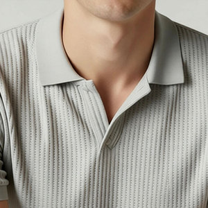 T-shirt classique en tissu gaufré, design uni, confortable pour un usage quotidien, tissu gaufré durable, style streetwear, t-shirt décontracté tendance - Product Image 5