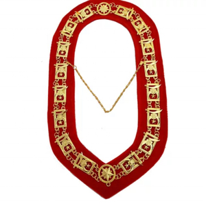 High Quality Magnetic Blue Masonic Chain Collar with <b>Sequins</b> & Plating Sew-On Badge for <b>Red</b> Velvet Regalia Collar & Case - Product Image 3