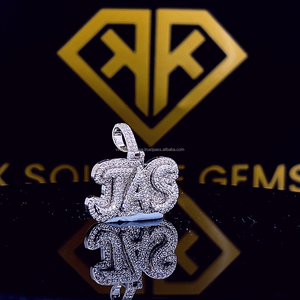 Pendentif Hip Hop étincelant serti de moissanite de taille brillante cultivée en laboratoire, plaqué platine, 10g pour homme, argent sterling 925 - Product Image 3