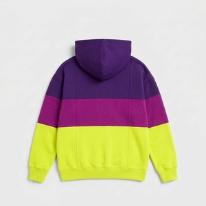 Sweat-shirt à capuche en molleton pour homme, couleur unie violette, logo personnalisé, streetwear, décontracté, coupe ample - Product Image 2