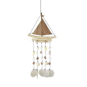 Campana de Viento Decorativa de Pared con Forma de Velero, Estilo Minimalista Indonesio, Hecha a Mano, para Todas las Estaciones - Product Image 2