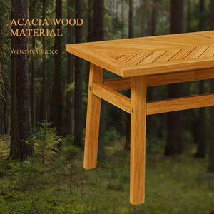 Tavolino da Caffè Moderno in Legno di Acacia per Esterni, Rustico, per Giardino, Cortile, Balcone, Terrazza, Finitura in Legno Naturale - Product Image 3