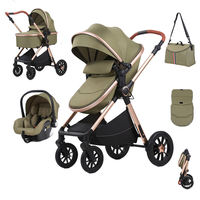 Vente en gros usine : Poussette de luxe 3 en 1 style œuf pour bébé, avec nacelle et siège auto, système de voyage pour bébés