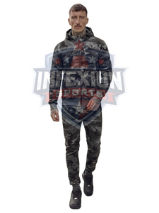 Men's <b>Camouflage</b> Printed Zip-Up Hoodie <b>Tracksuit</b> Full Length Breathable Streetwear Autumn Wear with Side Pockets - Product Image 2