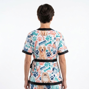 Robe de toilettage pour femme, vêtement de travail pour toilettage d'animaux, cape de salon, vêtement de toilettage imperméable - Product Image 2