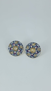 Royal 925 <b>Silver</b> Gold Plated Zircon Geometric Round <b>Earrings</b> IGI Certified Minimalist Premium Designer <b>Studs</b> for Women - Product Image 1