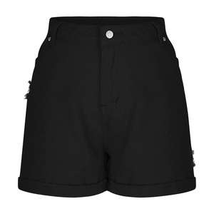 Jean Shorts for Women Ripped Denim Shorts Button Stretchy High Waisted Shorts with Pockets Rolled Hem Soft Comfortable Button - Product Image 3
