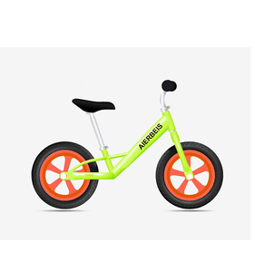 Bicicleta de Equilibrio para Niños AIERBEIS de Dos Ruedas, Bicicleta Unisex para Niños Pequeños con Marco Verde y Llantas Naranjas - Product Image 1