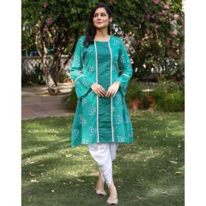 Ensemble Kurta Eco Green XS - Vêtements traditionnels indiens confortables et durables - Product Image 4