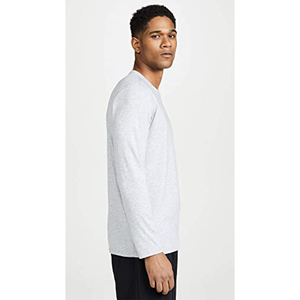 เสื้อยืดคอวีแขนยาวผู้ชาย สีพื้น ผ้าฝ้าย ทรงปกติ สไตล์ลำลอง ผ้าถัก - Product Image 1