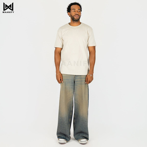 เสื้อยืดคอกลมเนื้อหนา สตรีทแวร์ ผ้าฝ้าย แบรนด์ MAANIFY รับผลิตเสื้อยืดแบบ OEM พร้อมสกรีนโลโก้ตามสั่ง ขายดีที่สุด - Product Image 1