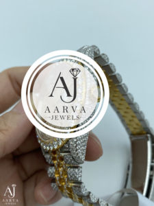 AARVA JEWELS กลไกมิโยตะสุดหรู ตัวเรือนสแตนเลสสตีล 38 มม. อะนาล็อกควอตซ์ คริสตัลแซฟไฟร์ สายนาฬิกาขนาด 20 มม. - Product Image 4