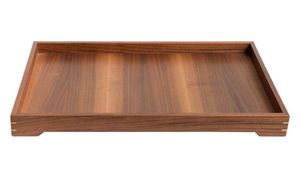 Round Wooden Serving Tray Handmade Polished Minimalist Design Solid Color Dishes & <b>Plates</b> - Product Image 4
