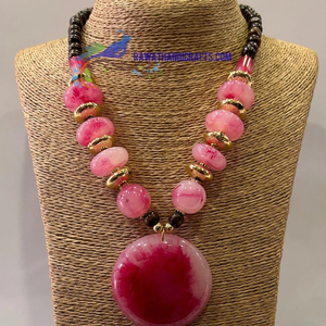 Handmade Resin Beads <b>Necklace</b> for Women Ladies Girls-Custom Fashion Jewelry for Weddings Parties-Made in India Model NK-080124D - Product Image 1