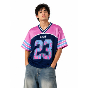 Fournisseur de maillots de football américain vintage personnalisables, unisexe, surdimensionnés, à manches courtes, en mesh, fabricant de streetwear personnalisé - Product Image 1