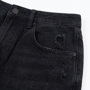 Personaliza tu Marca: Pantalones Cortos de Mezclilla Unisex al por Mayor para Hombre, Corte Bootcut, Cintura Media, Estilo Vintage, Casual de Verano, Streetwear con Botones Delanteros - Product Image 5