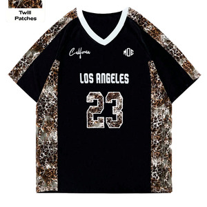 Maillot de football américain personnalisé en maille premium, col en V, style streetwear, avec numéro brodé, uniforme d'équipe, OEM, marque privée personnalisée - Product Image 4