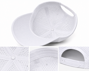 Casquette d'arbitre unisexe blanche en tissu mesh respirant, visière incurvée, légère, pour officiels sportifs, casquette de baseball, logo personnalisé, performance - Product Image 5