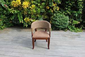 Hyacinth Water Chair Set With Wooden <b>Table</b> <b>Square</b> Design Rustic Style Upholstered Cushion Back Living Room Furniture - Product Image 4