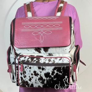 Sac à dos en cuir de vachette pleine fleur de qualité supérieure, avec surpiqûres robustes, sac à langer, sac à dos de voyage de luxe en cuir véritable fait main, sacs à dos de mode - Product Image 1