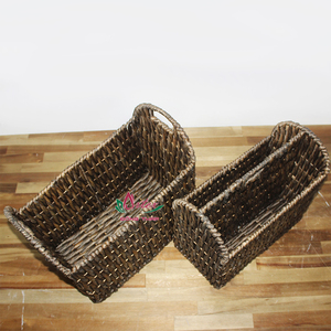 Handmade Water Hyacinth Storage <b>Basket</b> <b>Rectangular</b> Woven Organizer Box - Product Image 3