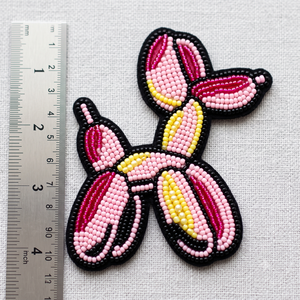 Patch brodé élégant en perles de rocaille pour vêtements et accessoires, applique faite à la main en perles de rocaille, ornement décoratif de mode - Product Image 1