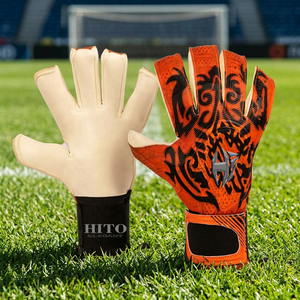 Goalkeeper Non-Slip Orange German Latex <b>Gloves</b> Non-Slip Material Durable <b>Thin</b> Section Light Weight Design Football <b>Gloves</b> - Product Image 2