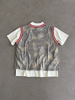T-shirt camouflage surdimensionné à épaules tombantes de haute qualité avec logo personnalisé pour homme, ensemble deux pièces streetwear, maillot de basket, tee-shirt graphique