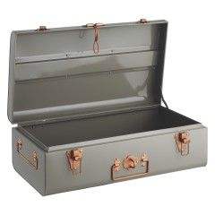 Baúl de Almacenamiento Industrial de Metal, Grande y Pequeño, con Acabado Rústico, Multifuncional, Ahorra Espacio, Ecológico, Diseño Moderno, para Ropa - Product Image 2