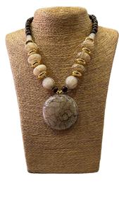 สร้อยคอเครื่องประดับวินเทจคลาสสิกจี้ใหญ่ทำจากเรซินสร้อยคอลูกปัดอัญมณีแฟชั่น - Product Image 3