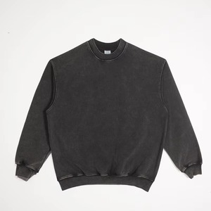 Men's Unisex Winter Casual Sweatshirt High Quality Distressed Wholesale Heavyweight 350g Acid <b>Washed</b> Oversized - Product Image 4