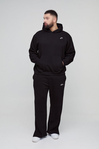 Conjunto Deportivo Oversize para Hombre, Sudadera de Algodón Grueso, Pantalones Deportivos de Pierna Ancha con Aberturas Laterales, Proveedor de Logotipos Personalizados - Product Image 4