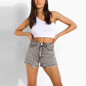 Shorts Deportivos de Verano para Mujer, Transpirables, de Secado Rápido, 100% Algodón, Tallas Grandes, Estilo Liso Teñido, Cintura Elástica, Venta al Por Mayor - Product Image 3