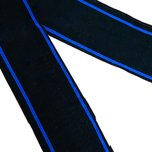 Écharpe et bonnet en acrylique unisexe haut de gamme, style sororité, longs, tricotés pour l'hiver, bleu roi, avec logo personnalisé - Product Image 3