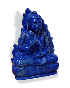 ของขวัญสุดพิเศษขายดี งานฝีมือหินกึ่งมีค่าธรรมชาติ รูปปั้นพระพุทธรูปลาพิส ลาซูลี คริสตัลรักษ์โลก - Product Image 6